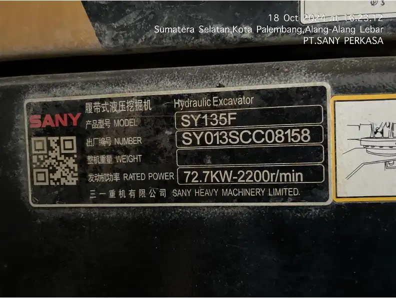 MechLink | 2022 Sany SY135F Excavator