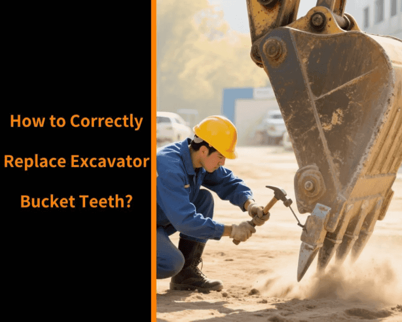 How to correctly replace excavator bucket teeth?