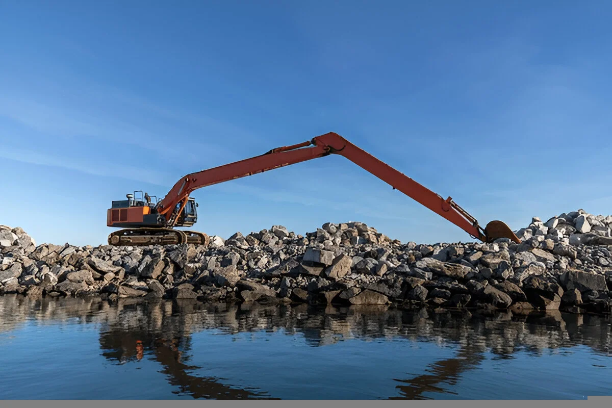 Mechlink:Long boom excavators: the power of long reach in construction