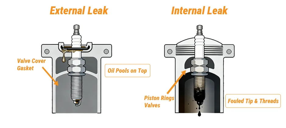 Mechlink:Oil on spark plugs: 5 causes and how to fix it