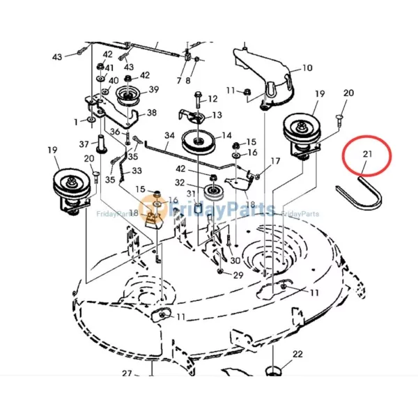 Scotts 1642h drive belt diagram