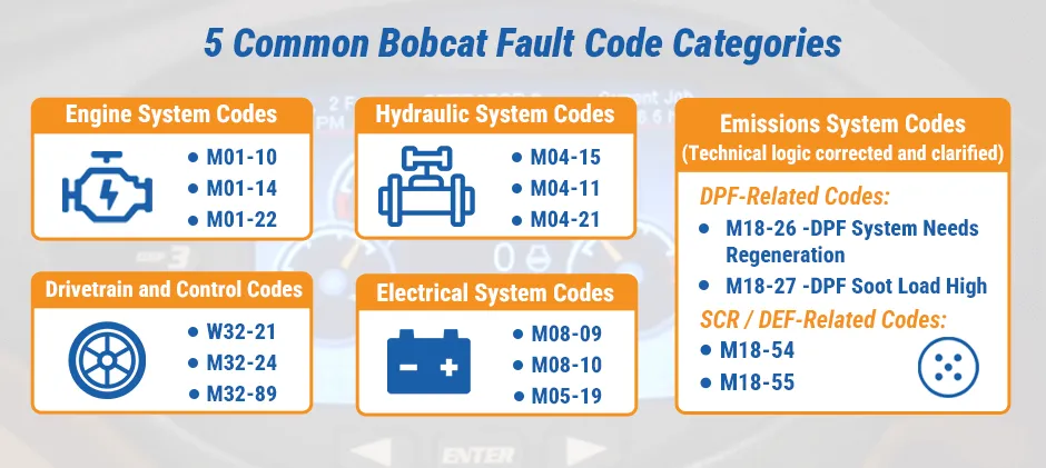 Mechlink:Bobcat fault codes list: meanings, categories, and first checks