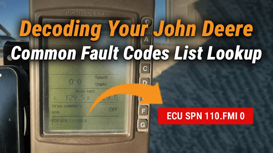 Mechlink:Common john deere fault codes list lookup