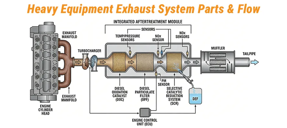 Mechlink:Exhaust system parts 101 (with diagram)