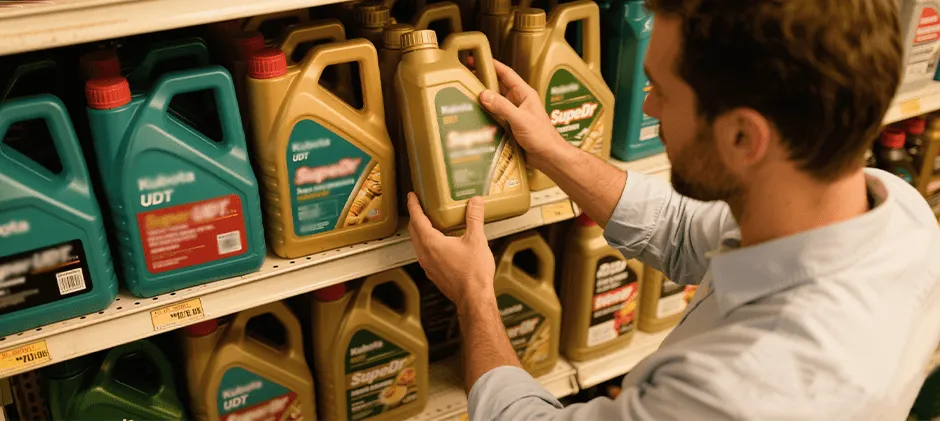 A person is choosing Kubota UDT and Super UDT.