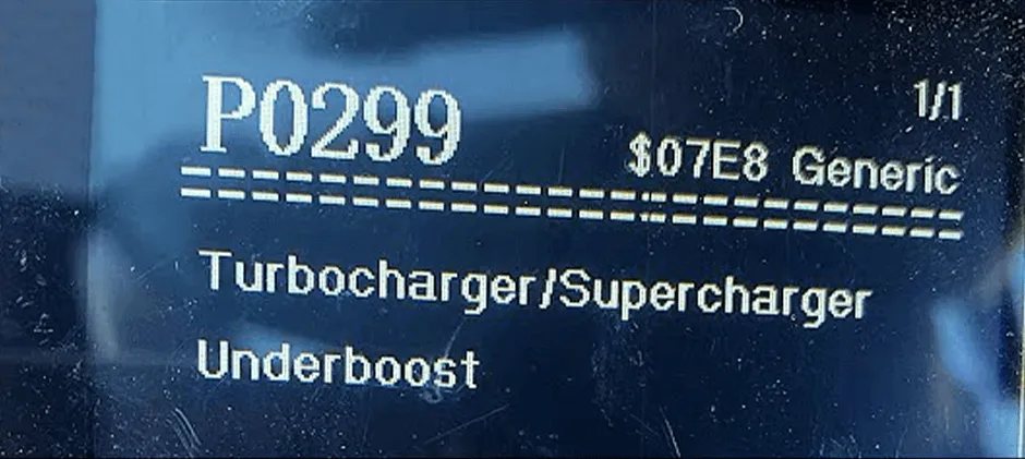 Mechlink:P0299: turbocharger/supercharger underboost condition