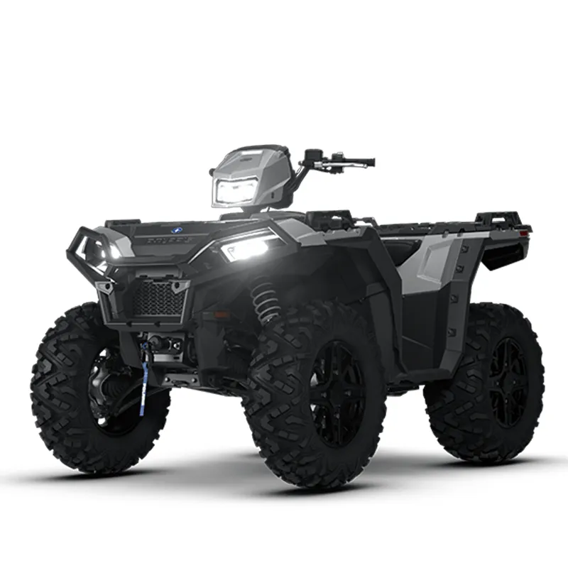 A modern sport-utility ATV, showcasing the single-rider design with handlebars and a straddle seat, representing the agile category of off-road vehicles.