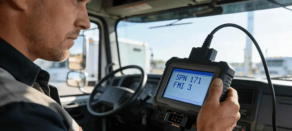 Mechlink:Troubleshooting truck fault code spn 171 fmi 3